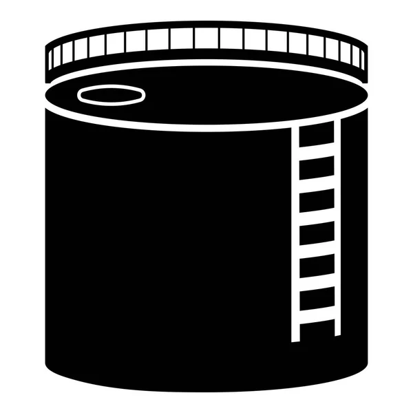 Tank Mit Ölspeicher Tank Heizöl Symbol Schwarze Farbe Vektor Illustration — Stockvektor