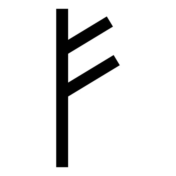Fehu Rune Symbol Feoff Egen Rikedom Ikonen Svart Färg Vektor — Stock vektor