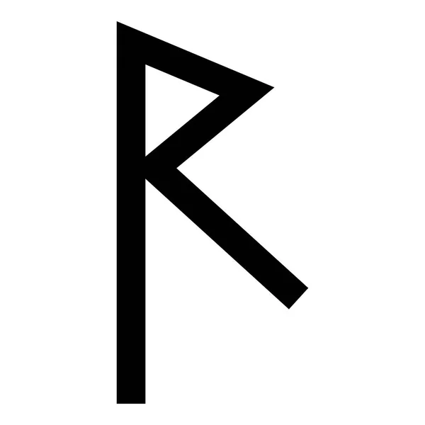 Raido rune RAID sembolü yol simgesi siyah renk vektör düz stil basit görüntü illüstrasyon