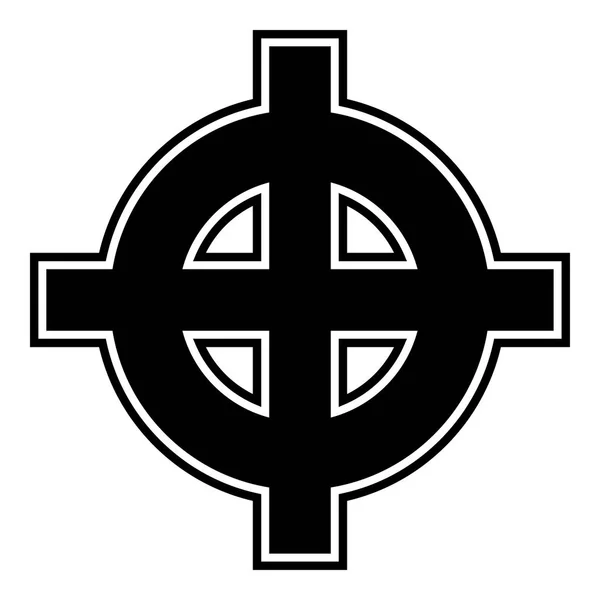 Keltiskt Kors Vit Överlägsenhet Ikonen Svart Färg Vektor Illustration Platt — Stock vektor