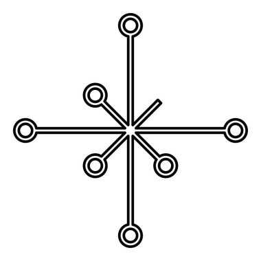 Awe aegishjalmur veya egishjalmur galdrastav simge siyah renk vektör düz stil basit görüntü illüstrasyon dümen