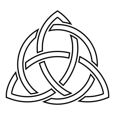 Triquetra daire Trikvetr düğüm içinde Trinity düğüm simgesi siyah renk vektör çizim düz stil basit görüntü şekli