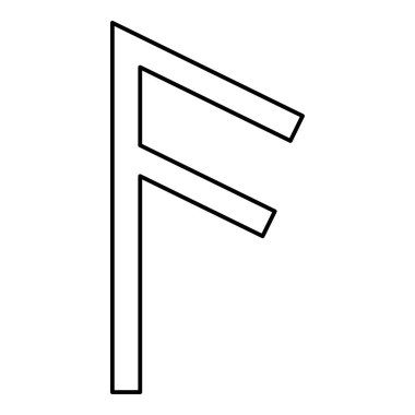 Ancuz rune Asir kül ağız simge siyah renk vektör düz stil basit görüntü illüstrasyon