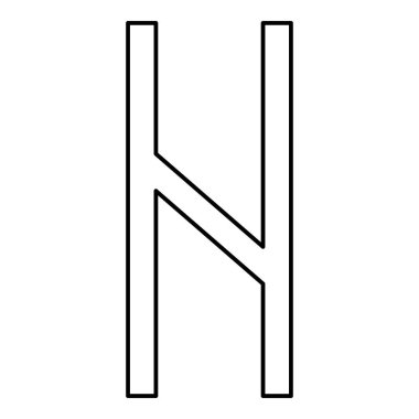 Hagalaz rune Hagall selam olsun havos simge siyah renk vektör çizim düz stil basit resim