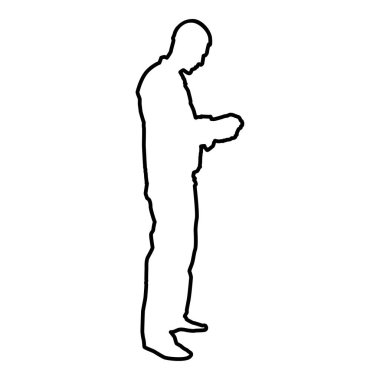 Tulum tamirci ana erkekte elinde düzey simgesi siyah renk vektör çizim düz stil basit imaj yaratma aracı ile