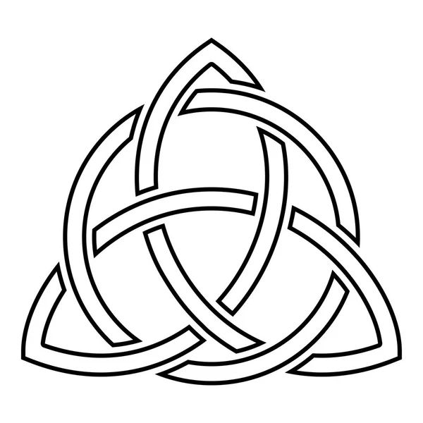 Triquetra Cerchio Trikvetr Forma Nodo Trinità Icona Nero Colore Vettore — Vettoriale Stock