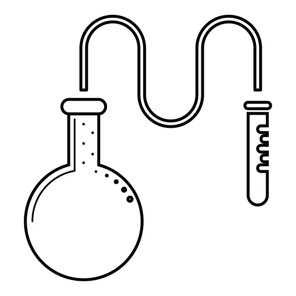 Frasco Destilación Aceite Para Reactivos Químicos Con Tubo Ensayo Utilizando — Archivo Imágenes Vectoriales