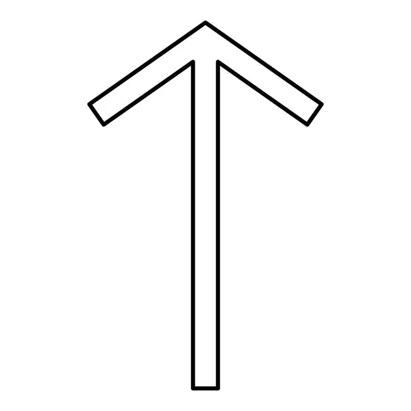 Runa Teiwaz Telwaz Tyr Bojovník Symbol Černé Barvy Vektorové Ilustrace — Stockový vektor