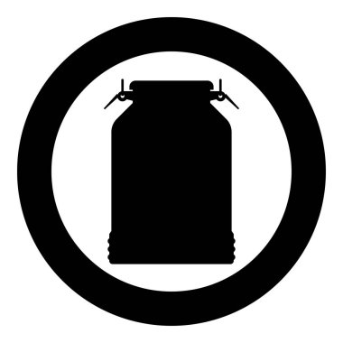 Süt olabilir konteyner simge siyah renk vektör çizim düz stil yuvarlak daire basit imagein