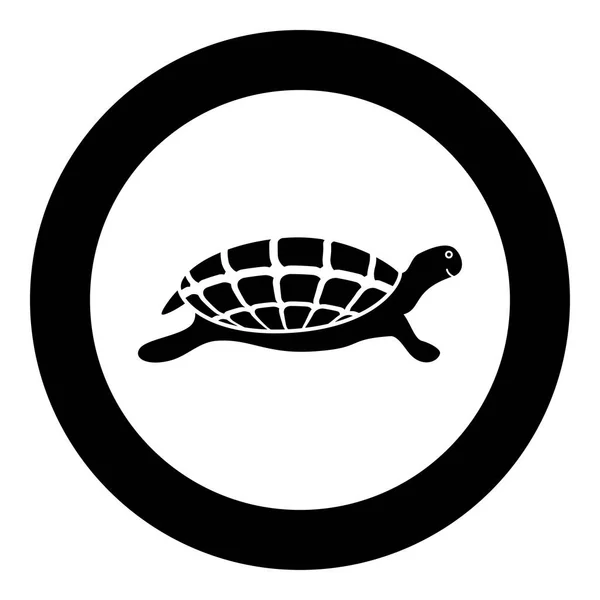 Turtle Tortoise Icon Black Color Vector Illustration Flat Style Simple — Stock Vector