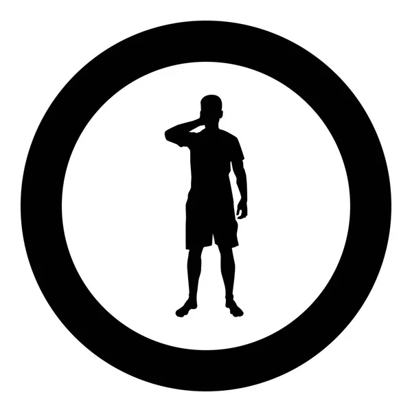 Man Closing His Eyes His Hands Silhouette Front View Icon — Stock Vector