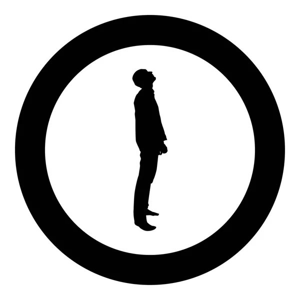 Homme Cherche Silhouette Icône Noir Couleur Vectoriel Illustration Style Plat — Image vectorielle