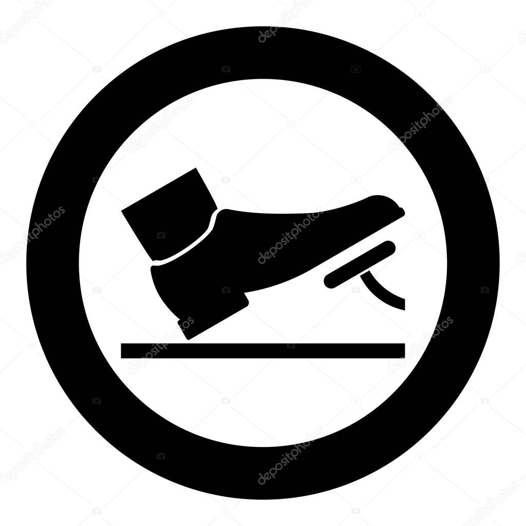 Pie empujando el pedal pedal pedal pedal de freno auto concepto icono