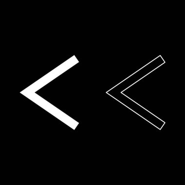 Beyaz renk düz anahat stili basit görüntü illüstrasyon Kenaz rune Kanu sembolü ülser meşale Icon set