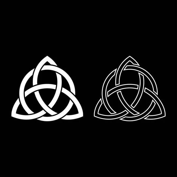 Triquetra Círculo Forma Nudo Trikvetr Conjunto Iconos Nudo Trinity Ilustración — Vector de stock