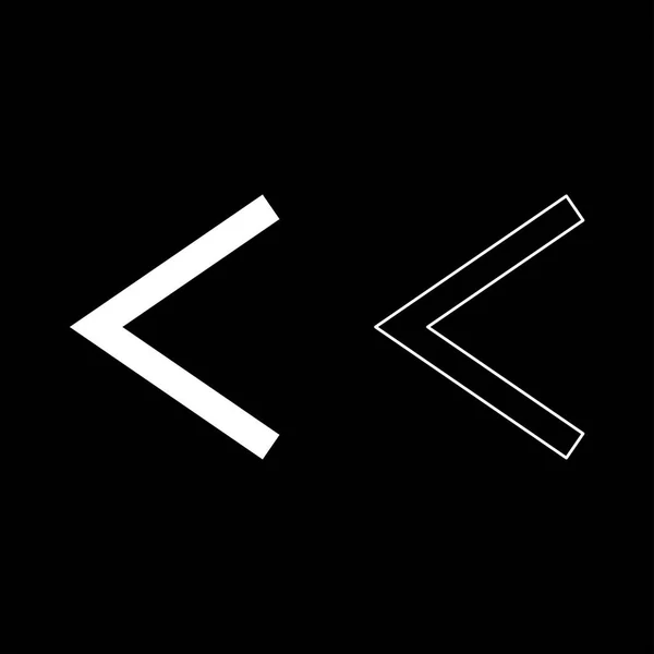 Kaaz Rune Kanu 符号溃疡火炬图标设置白色插图平面轮廓样式简单的图像 — 图库矢量图片