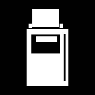 El Terminali beyaz simgedir. Düz stil .