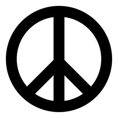 World peace sign symbol icon . Black color . It is flat style clipart