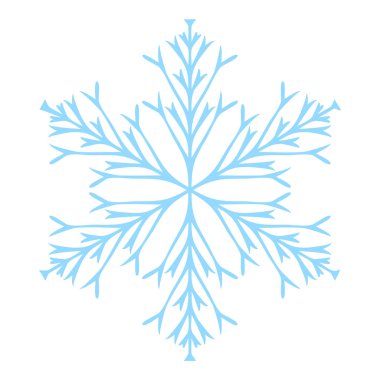 Kar tanesi simgesi mavi renk simge siyah renk vektör illüstrasyon izole