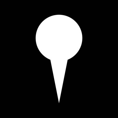 Location indicator or pin it is white icon . Flat style .