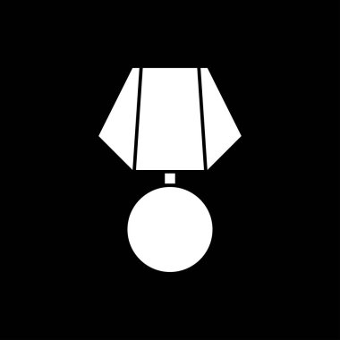 Madalya beyaz simgedir. Düz stil .