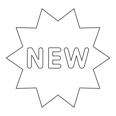 Yeni sembol siyah renk simge vektör çizim