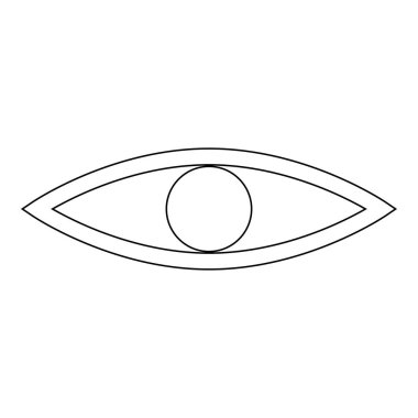 Göz siyah renk simge vektör çizim