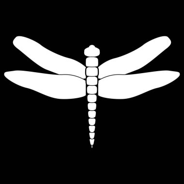 Yusufçuk beyaz simgedir. Düz stil .