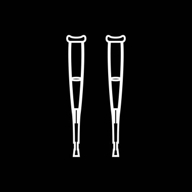 Bu koltuk değneği çifti beyaz simgesi. Basit tarzı .