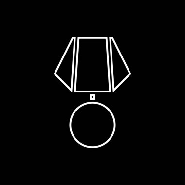 Madalya beyaz simgedir. Basit tarzı .