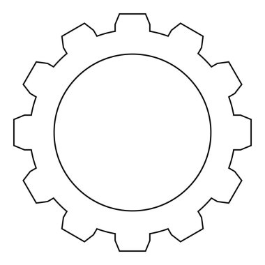 Dişli siyah renk simge vektör çizim