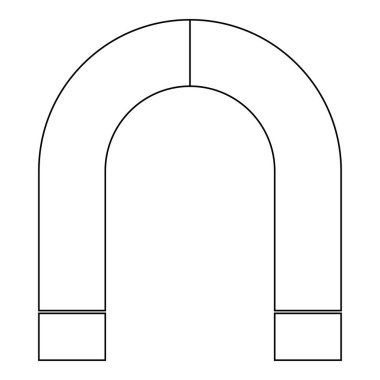 Mıknatıs siyah renk simge vektör çizim