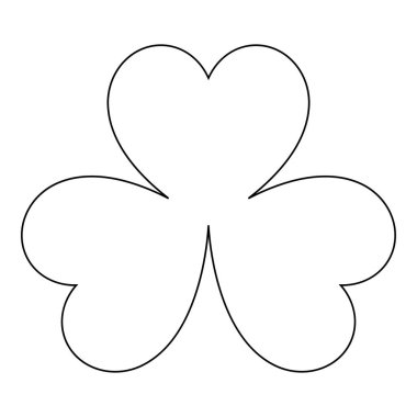 Yonca siyah renk simge vektör çizim