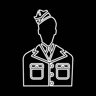 Kıdemli veya asker Amerikan ordusunu bu beyaz simgedir. Basit tarzı .