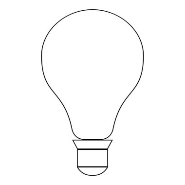 Ampul siyah renk simge vektör çizim