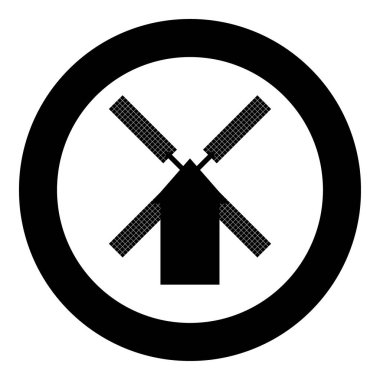 Çember vektör illüstrasyonunda simge siyah değirmen rengi