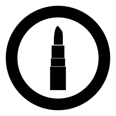 Daire vektör illüstrasyonunda ruj simgesi siyah rengi