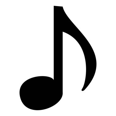 Müzik Not simgesi simge siyah renk vektör illüstrasyon izole