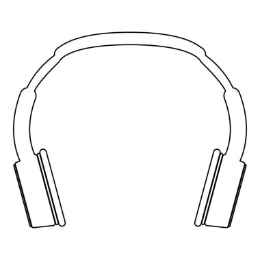 Kulaklık siyah renk simge vektör çizim