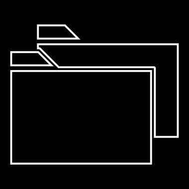 İki klasör beyaz simgesidir. Basit stil .