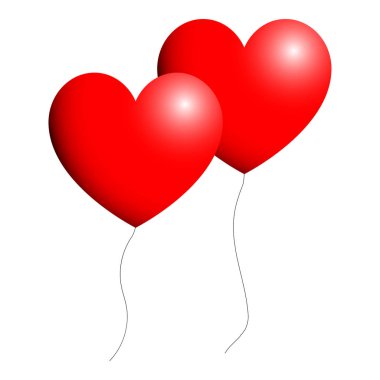 Kalp kırmızı renk görünümü ballon doğru ışık ile iki öğe