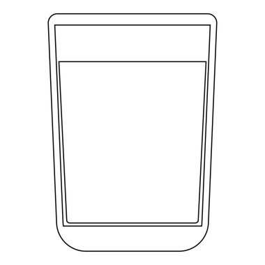 Glass with fluid the black color icon vector illustration