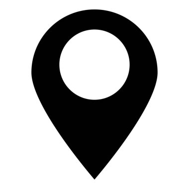 Konumu simgesi tam dolgu vektör illüstrasyon simge siyah renk vektör illüstrasyon izole