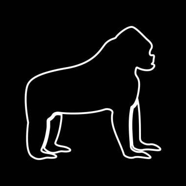 Gorilla  it is white icon . Simple style .