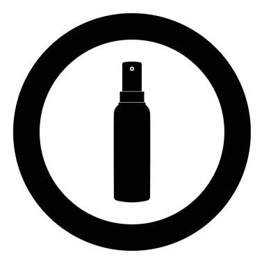 Çember vektör illüstrasyonunda sprey simgesi siyah rengi
