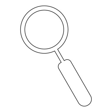 Büyüteç siyah renk simge vektör çizim