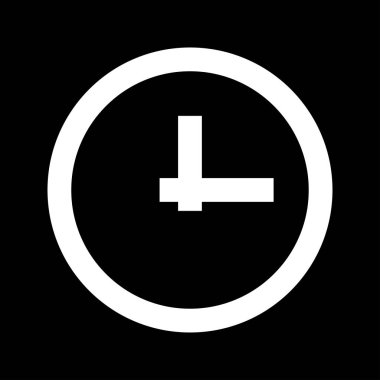 Saat beyaz simgedir. Düz stil .