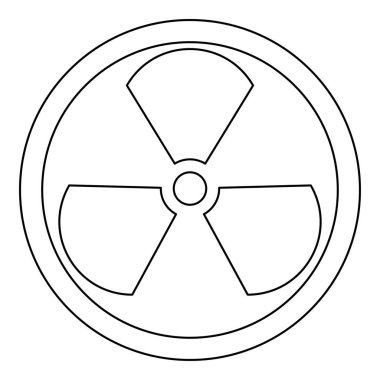 İşareti siyah renk simgesi olan radyoaktif .