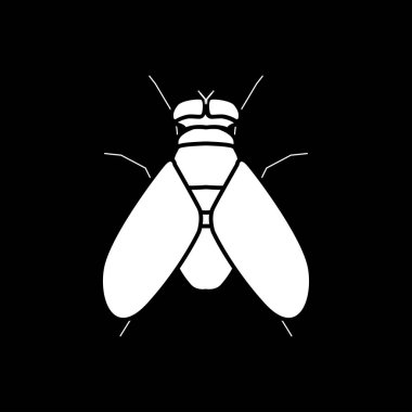 Sinek beyaz simgedir. Düz stil .