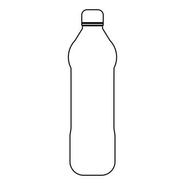 Siyah renk simgesi olan plastik şişe su .